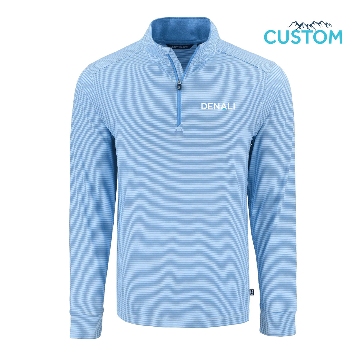 Denali Cutter & Buck Recycled Double Stripe Stretch Mens Quarter Zip Pullover
