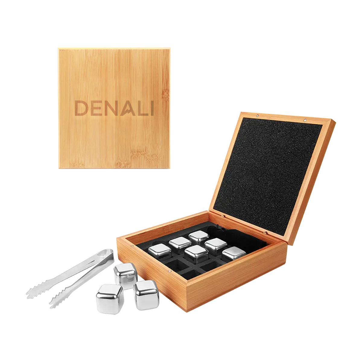 Denali Whiskey Stone Set in Bamboo Case