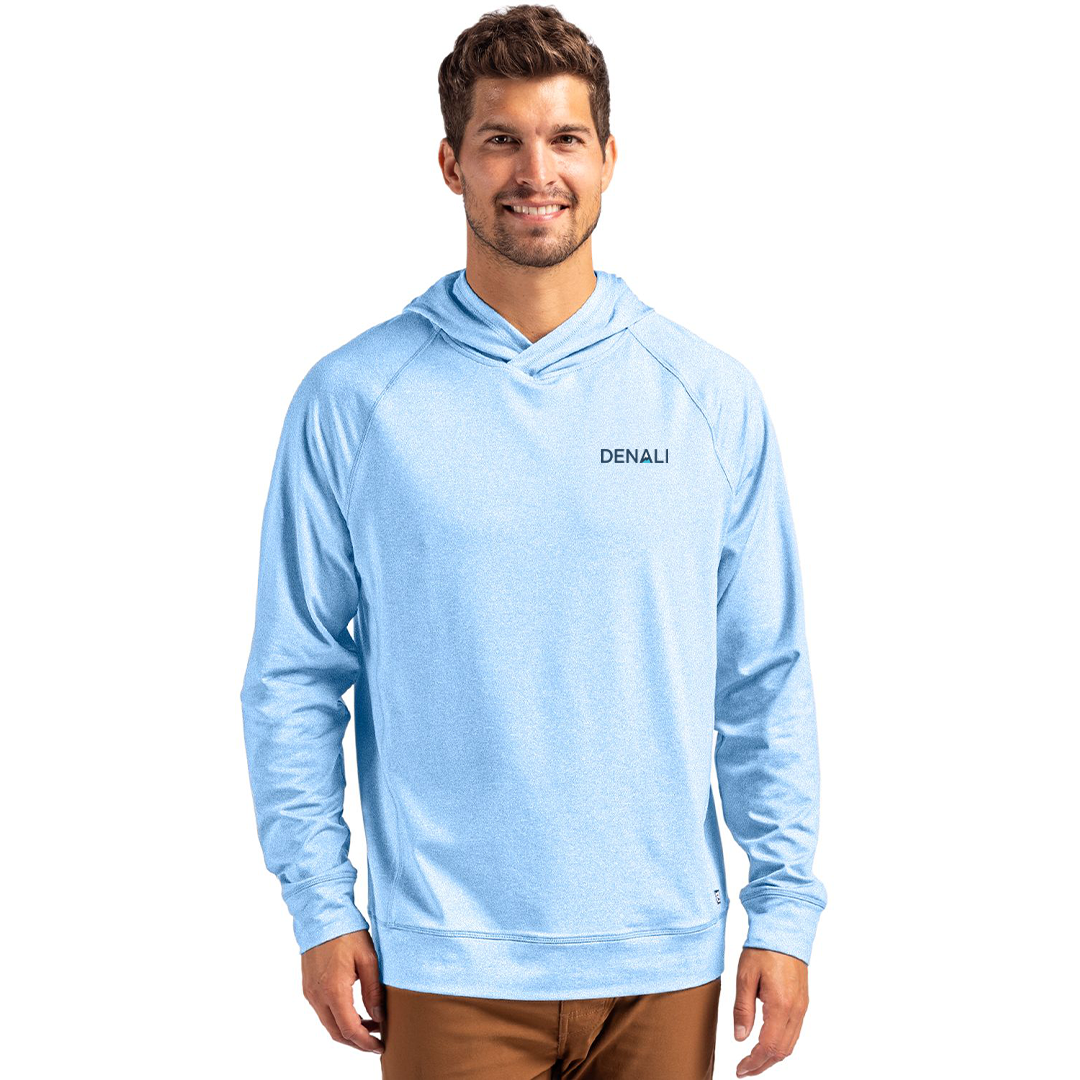 Denali Cutter & Buck Adapt Knit Recycled Mens Heathered Hooded Pullover