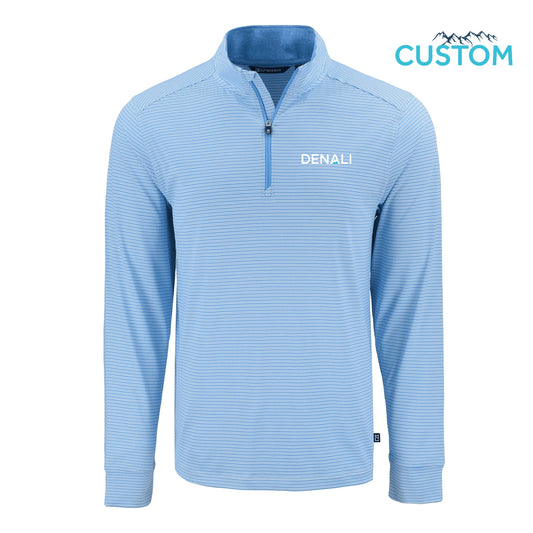Denali Cutter & Buck Recycled Double Stripe Stretch Mens Quarter Zip Pullover