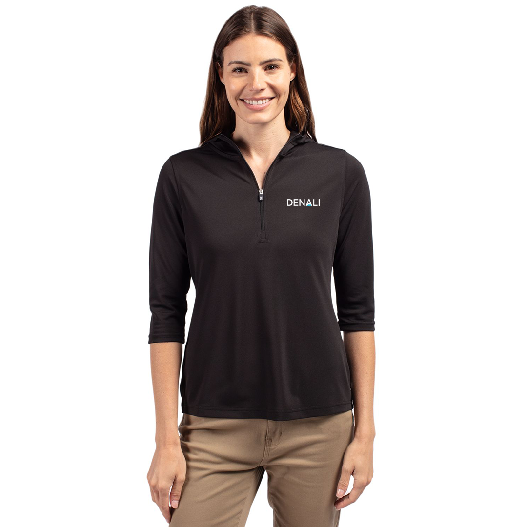 Denali Cutter & Buck Virtue Eco Pique Recycled Half Zip Pullover Womens Hoodie