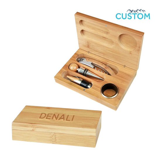 Denali Bamboo 4-Piece Wine Tool Set