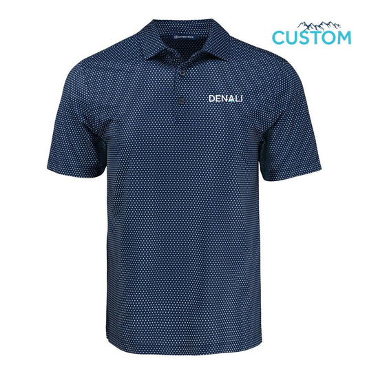 Denali Pike Eco Shadow Check Print Recycled Mens Polo